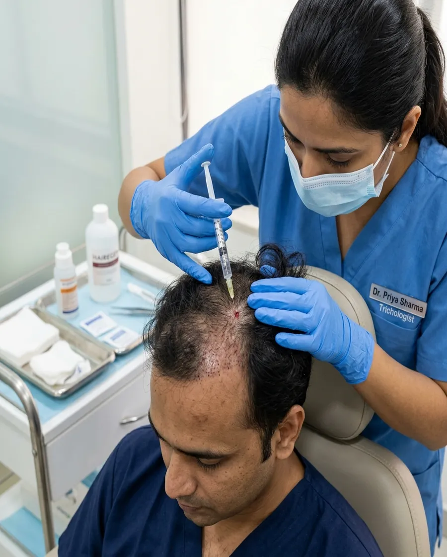 Clinical hair loss treatment session in Pune at Ariix Clinic